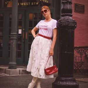 S.DEER- pull On Midi Skirt With Pleats,NWT Size L